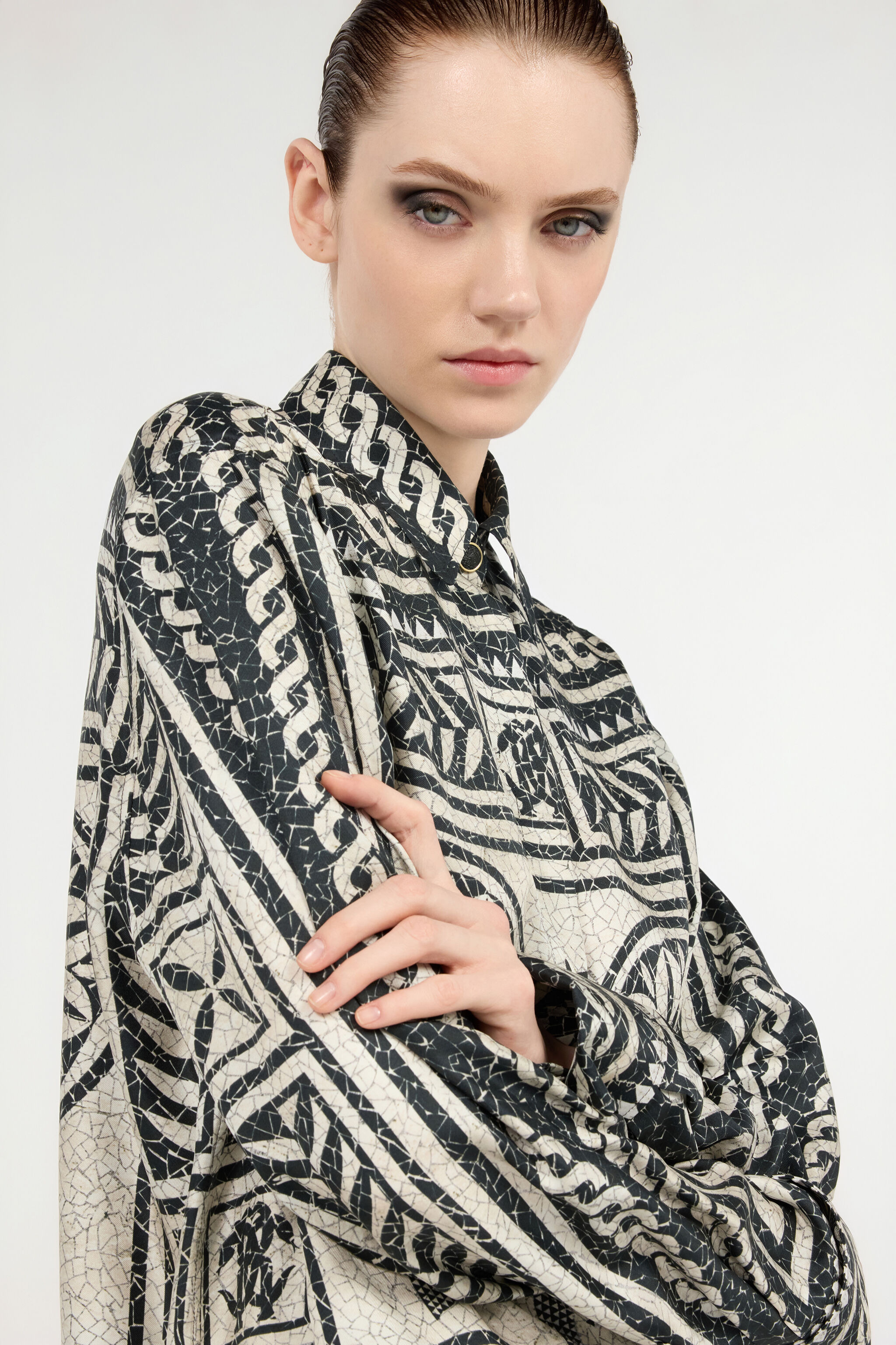 Silk Shirt With Mosaic Print - 6