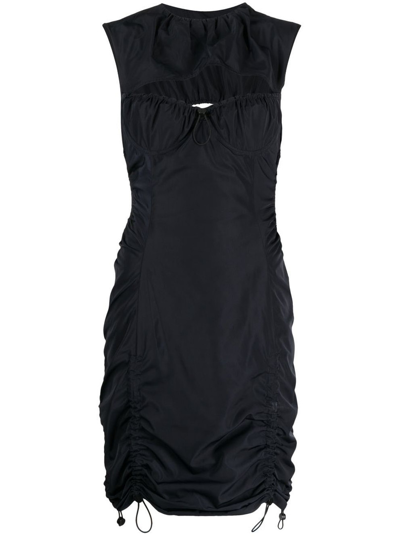 cut-out drawstring-detail mini dress 1