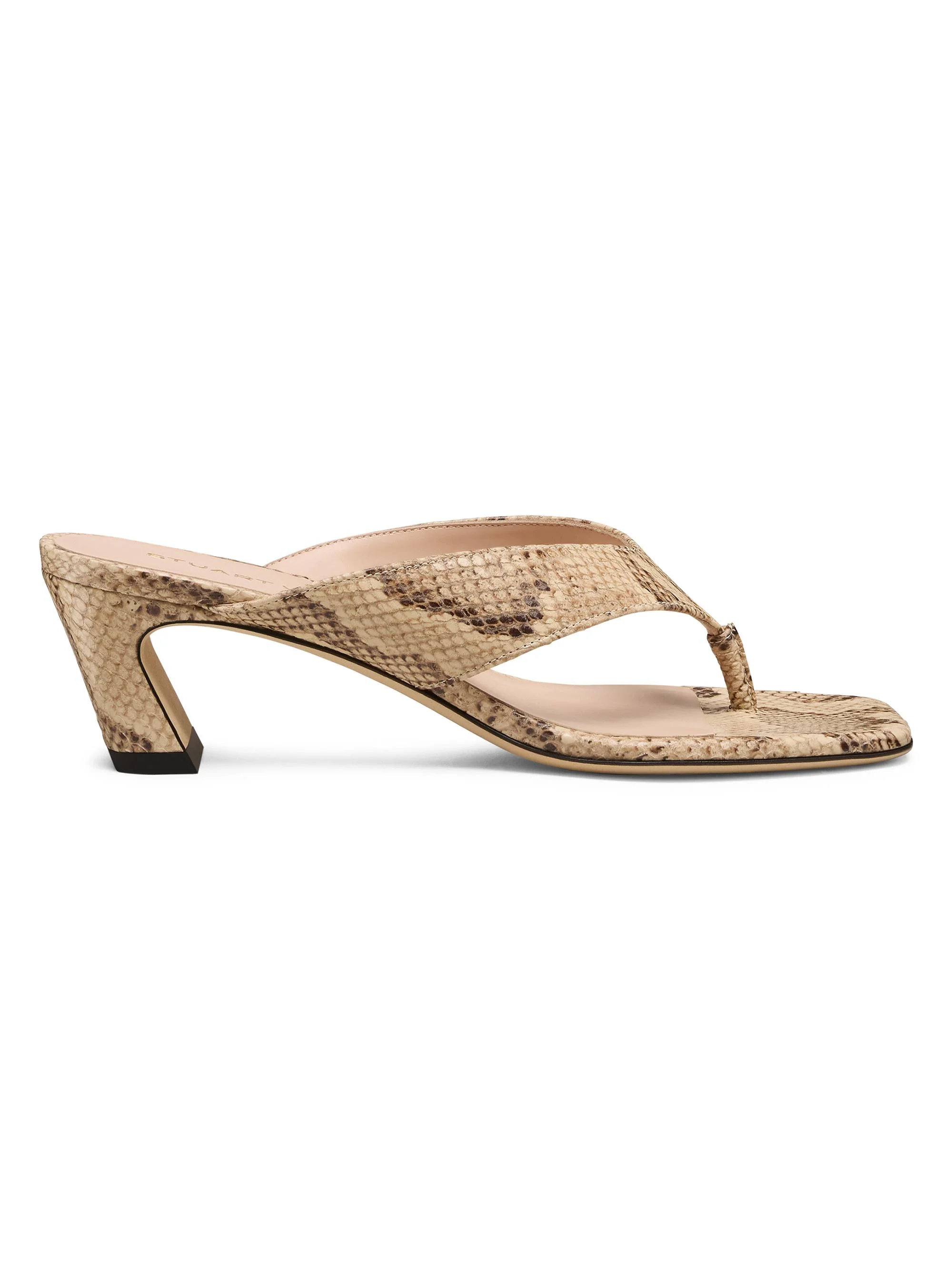 Women's Stassi 50MM Snake Print Slip-On Sandals - Adobe - 1