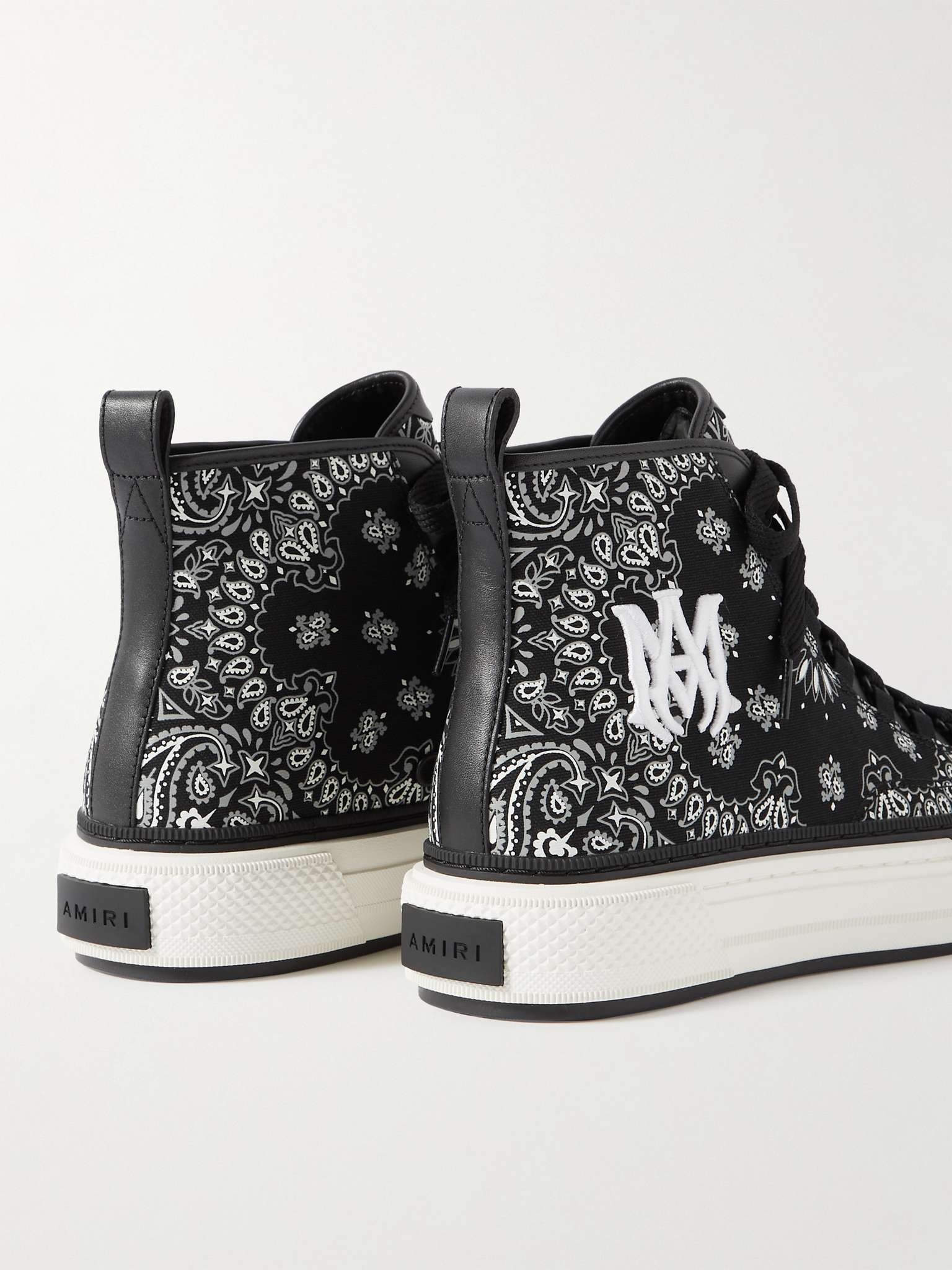 Leather-Trimmed Paisley-Print Canvas High-Top Sneakers - 5