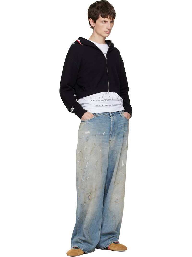 A BATHING APE® Black Shark Cropped Full Zip Hoodie outlook