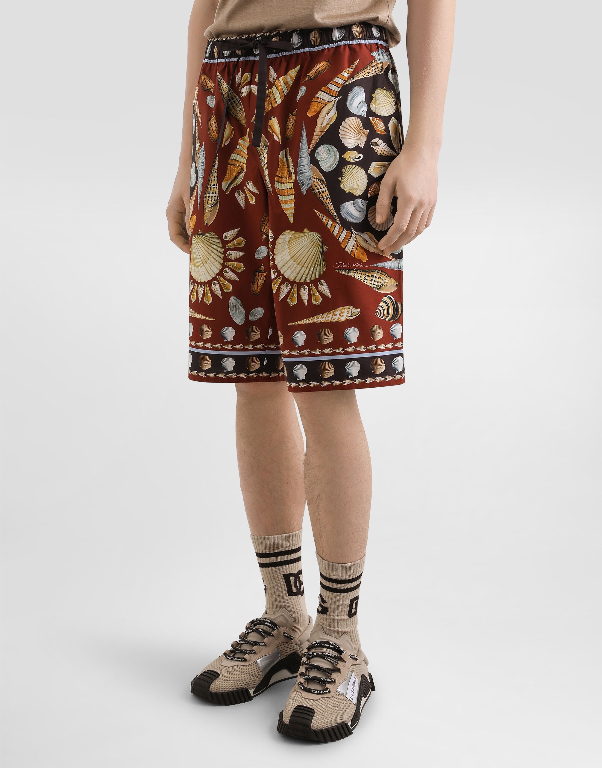 Shell-print poplin trousers - 4
