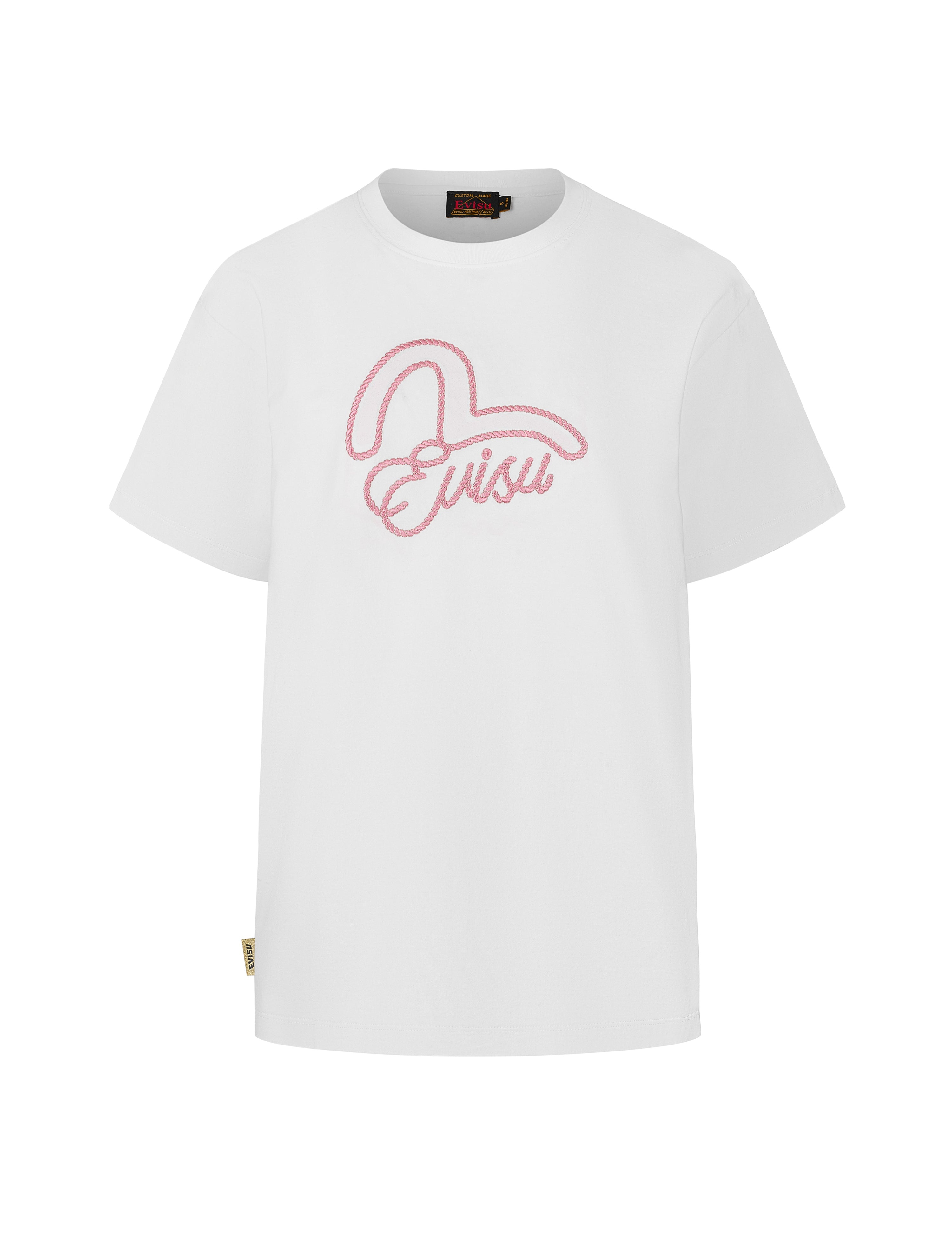 Seagull Print and Twisted Rope Logo Embroidery Boyfriend T-Shirt - 9