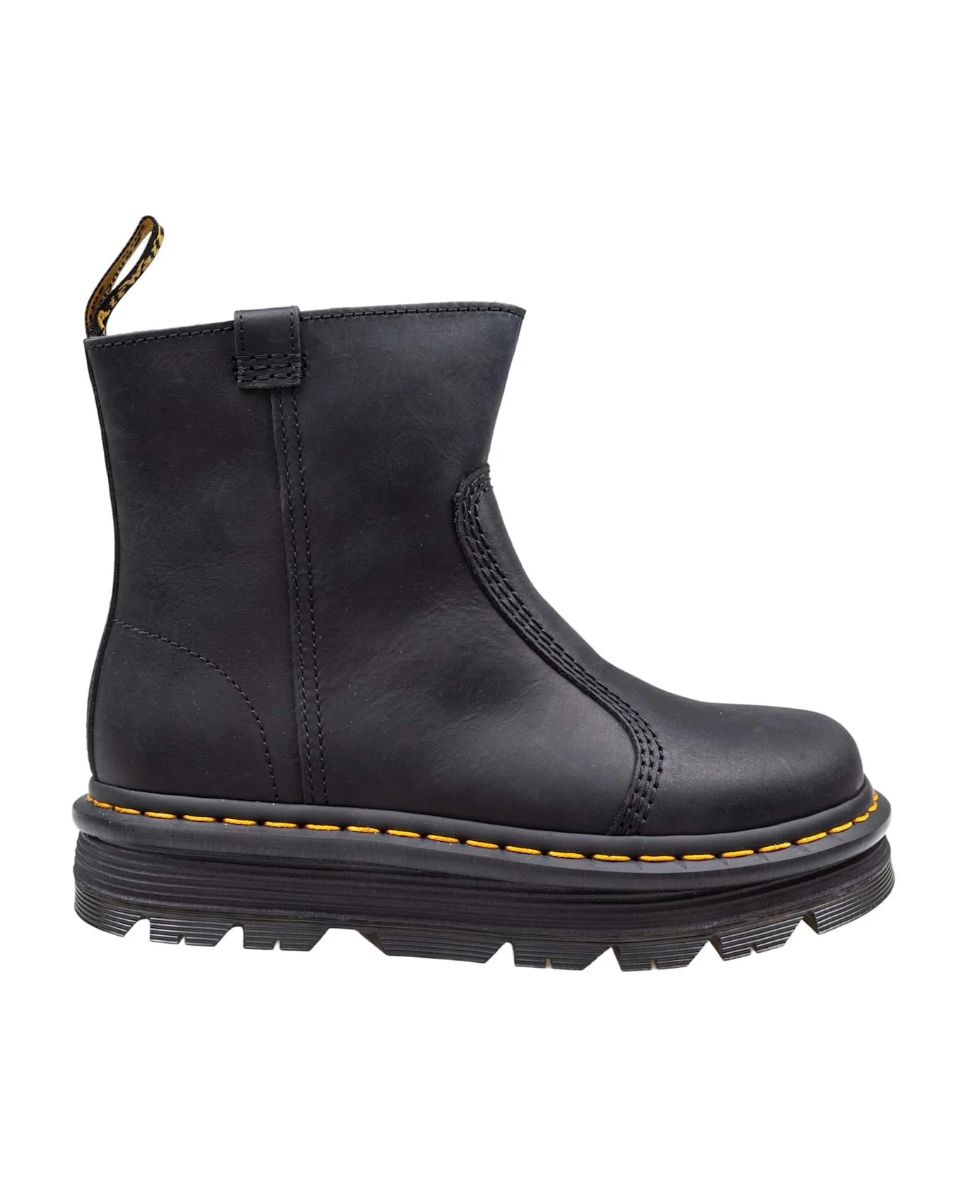 Zebzag Rigger Combat Boots In Black Leather - 1