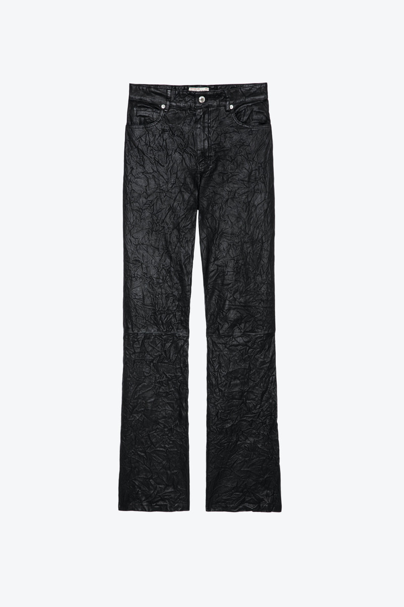 Evy Crinkled Leather Pants - 1
