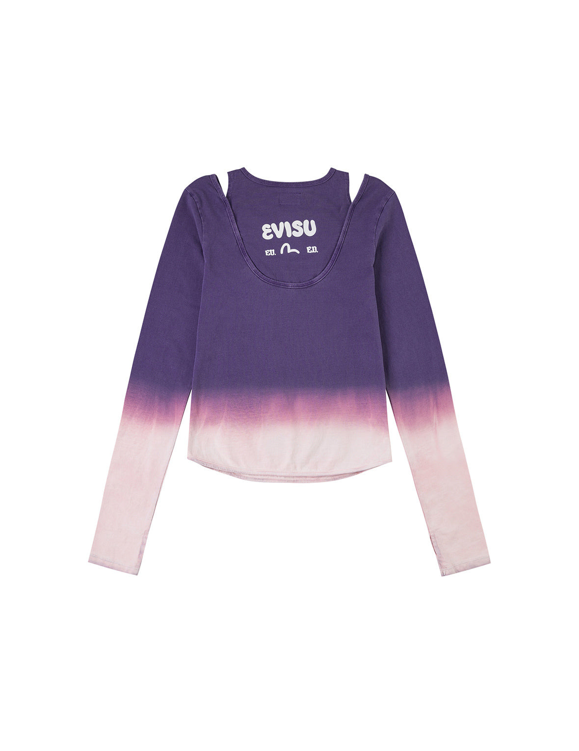 Logo Print and Gradient Tie-dye Regular Fit 2-in-1 Long-sleeve Top - 9