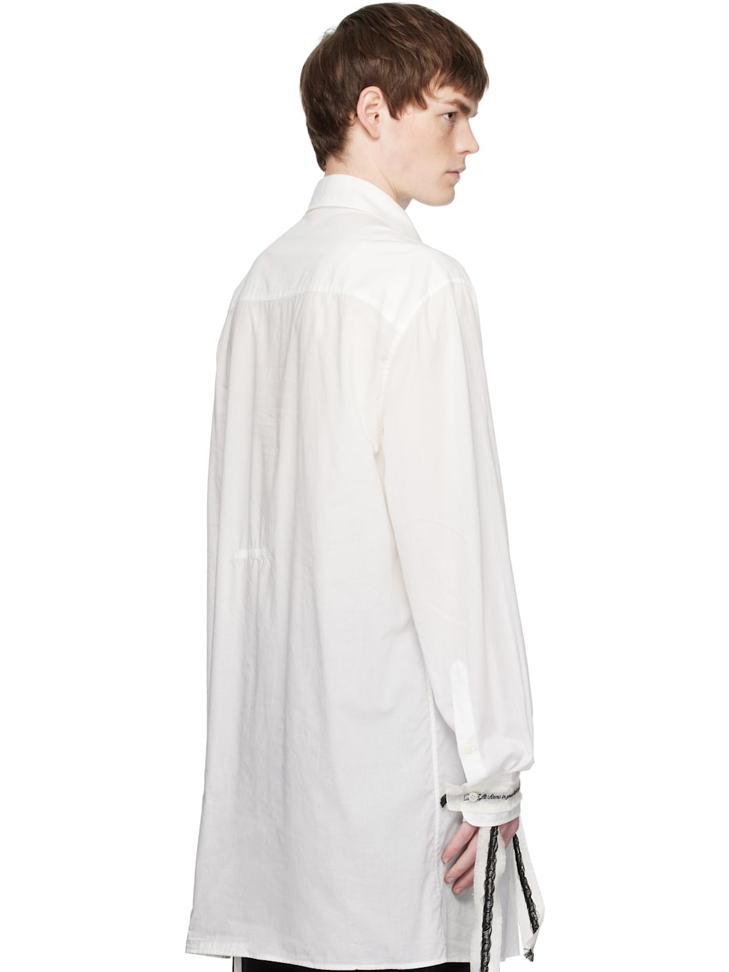 White Valere Long Relax Fit Shirt - 3