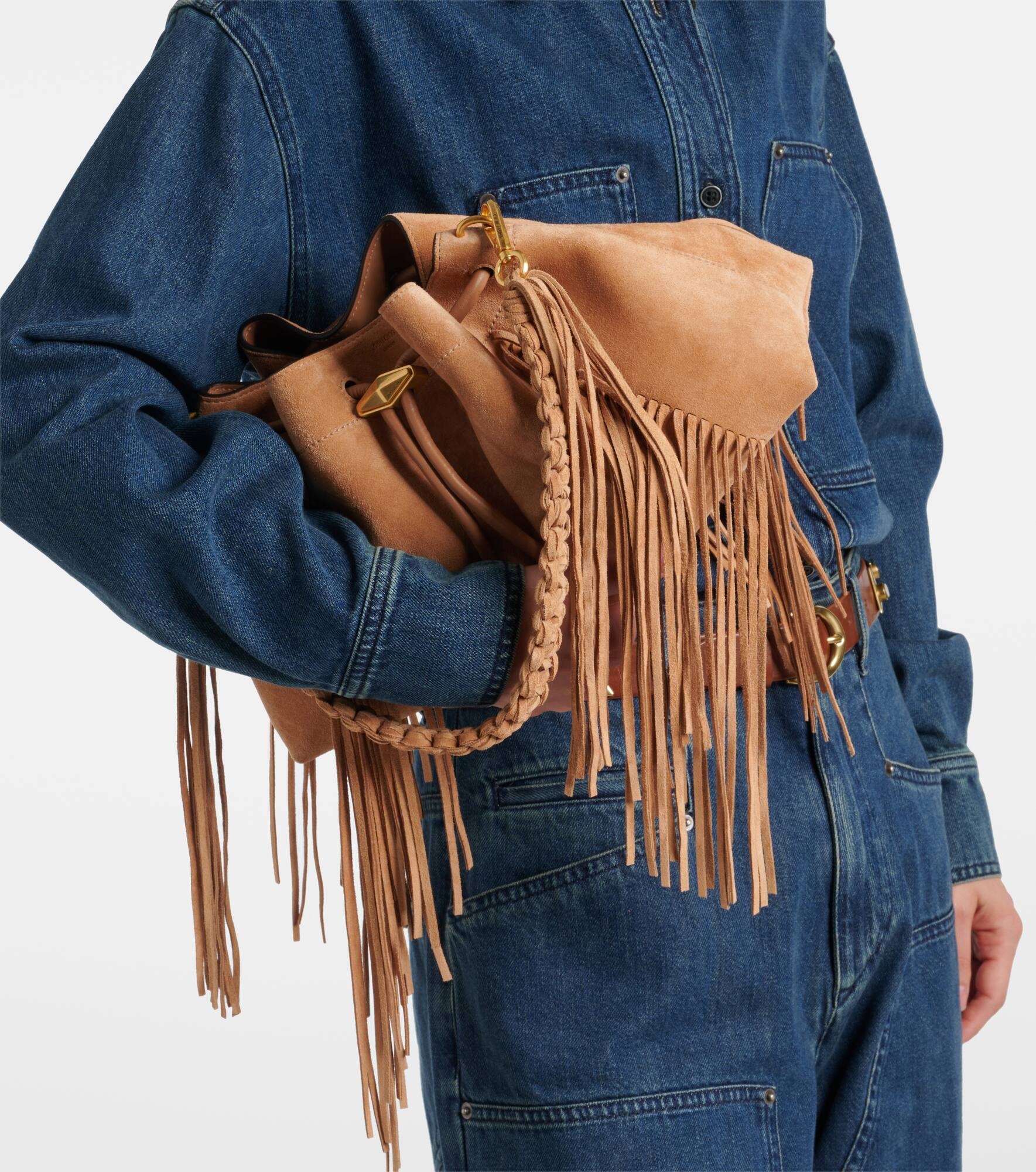 Bon Bon Medium fringed suede shoulder bag - 7