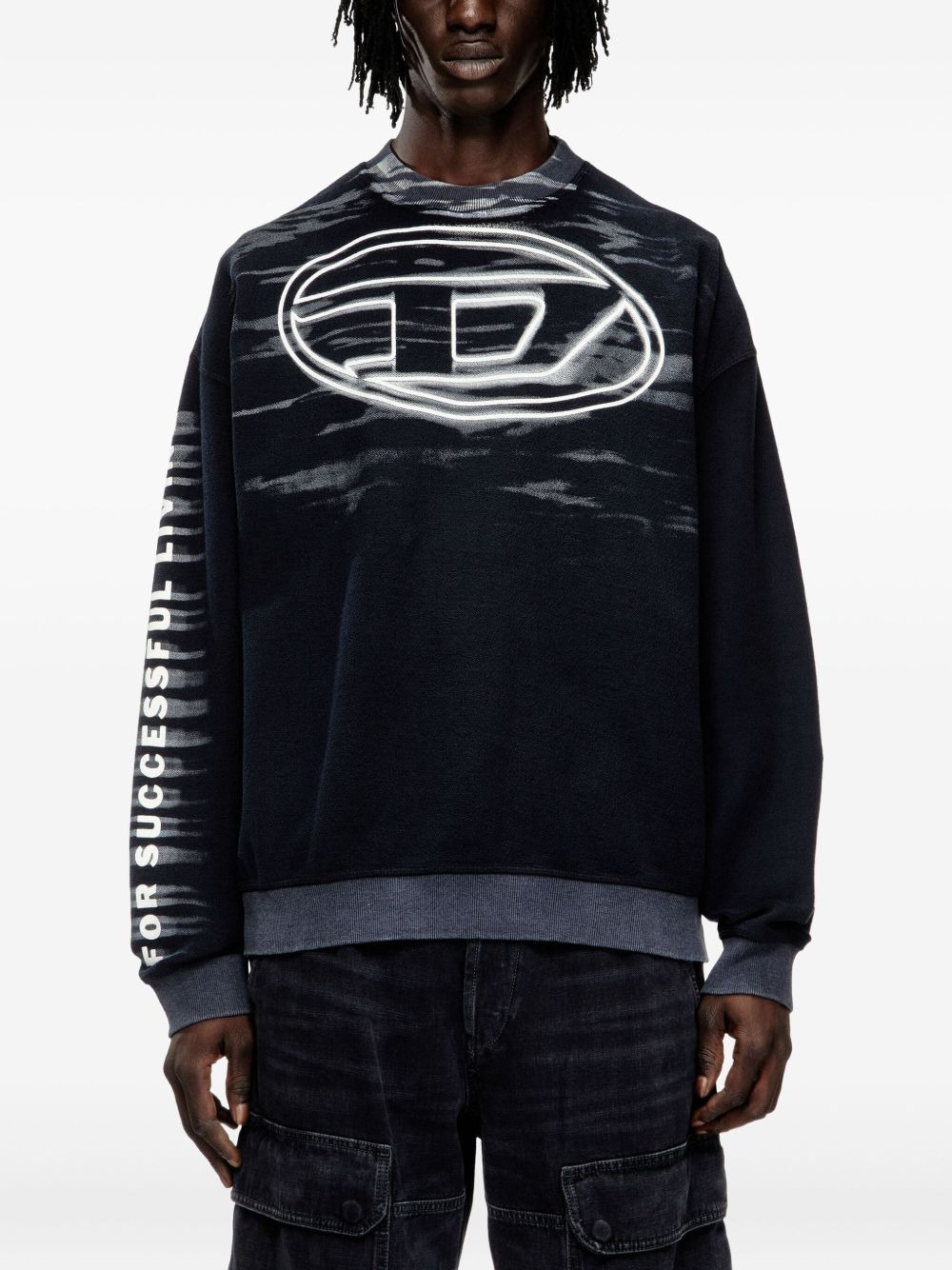 logo-print cotton sweatshirt - 3