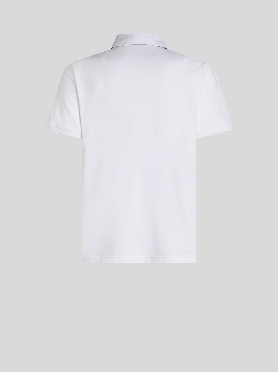 POLO SHIRT WITH LOGO AND PAISLEY UNDERCOLLAR - 5