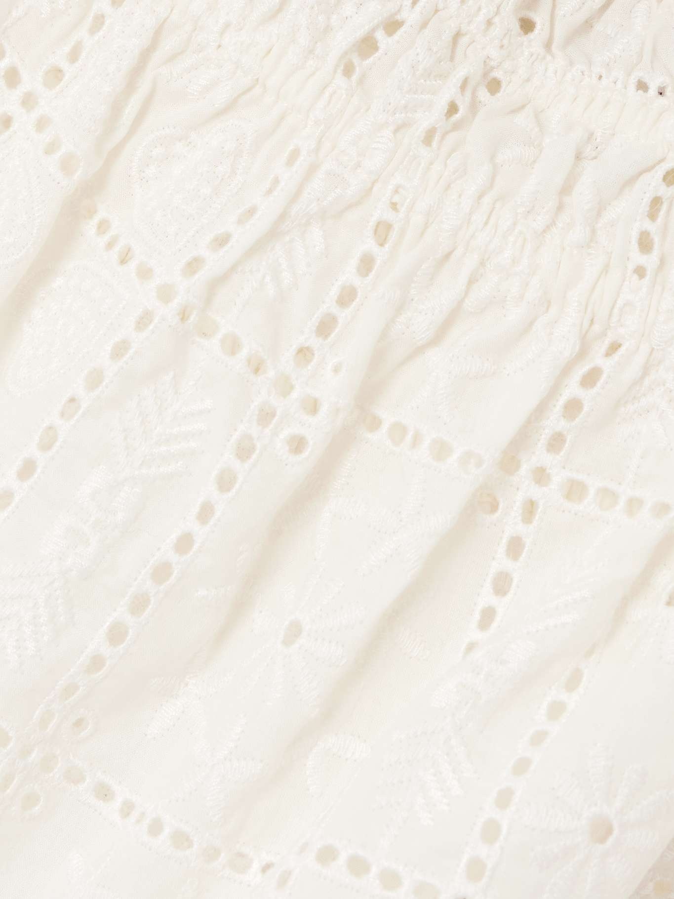 Shirred broderie anglaise organic cotton top - 4