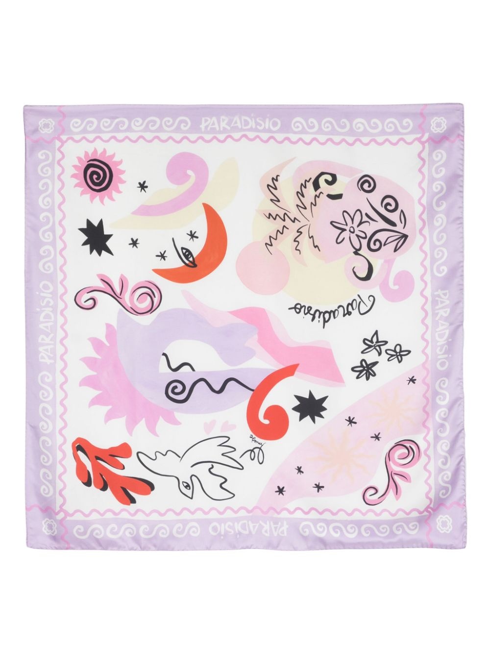 Paradisio-print silk scarf - 1