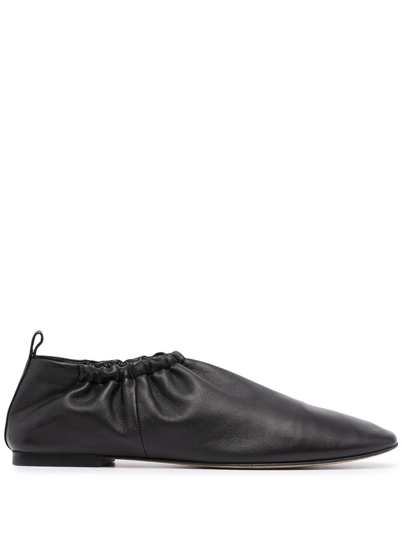 ruched-details leather slippers 1