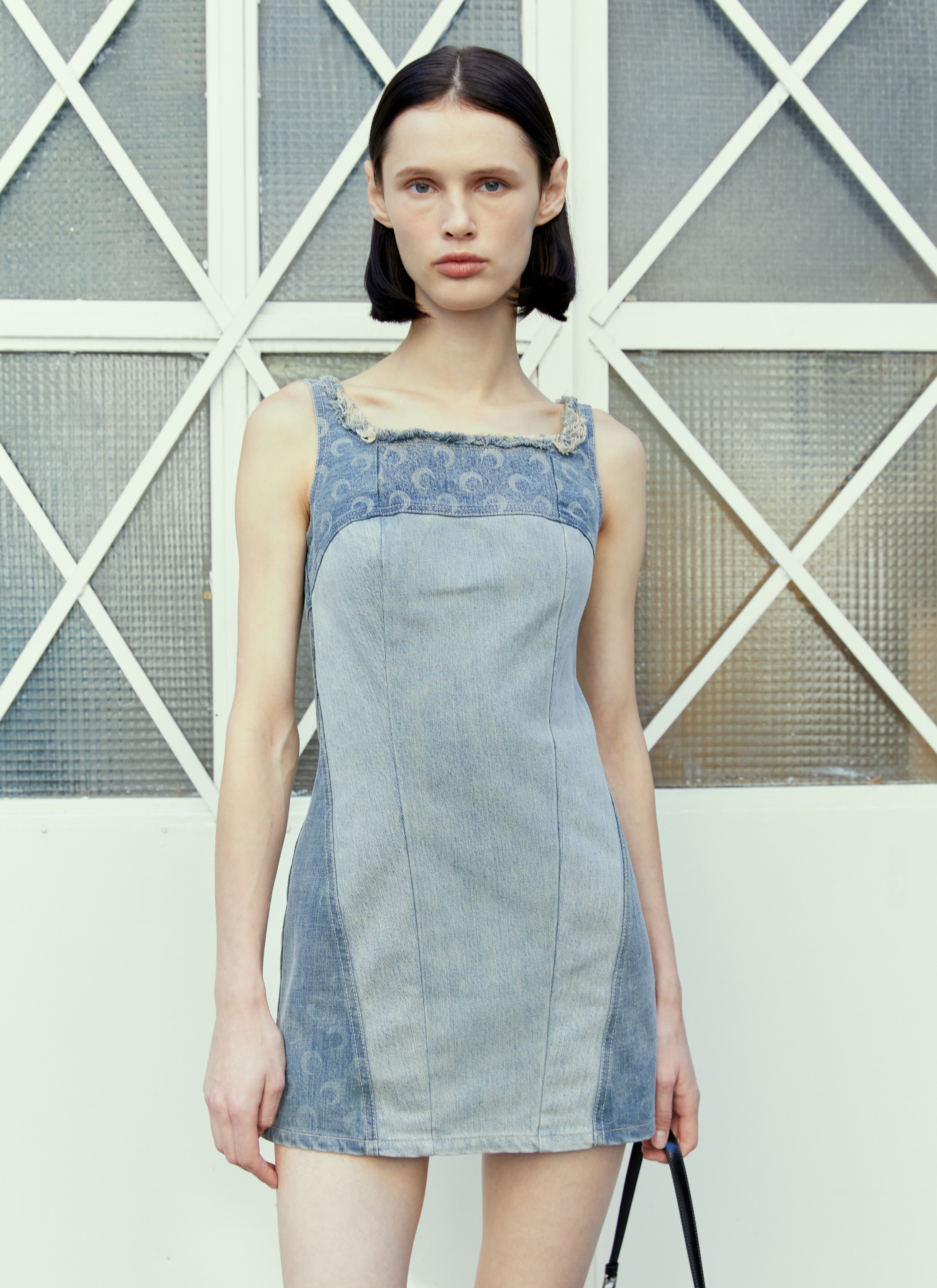 ワンピース Marine Serre Mini Dress Virgin Wool Twill Mini Dress • Marine Serre