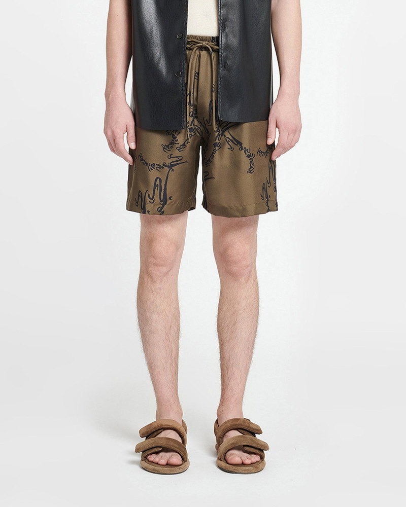 Nanushka Printed Silk-Twill Shorts outlook