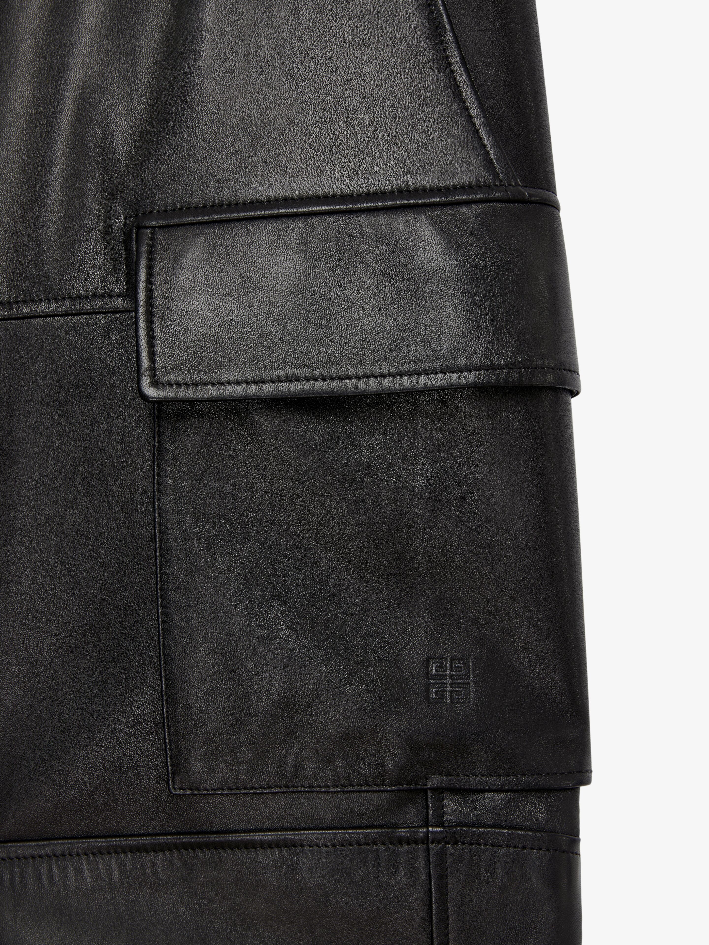 ARCHED CARGO PANTS IN LEATHER - 5
