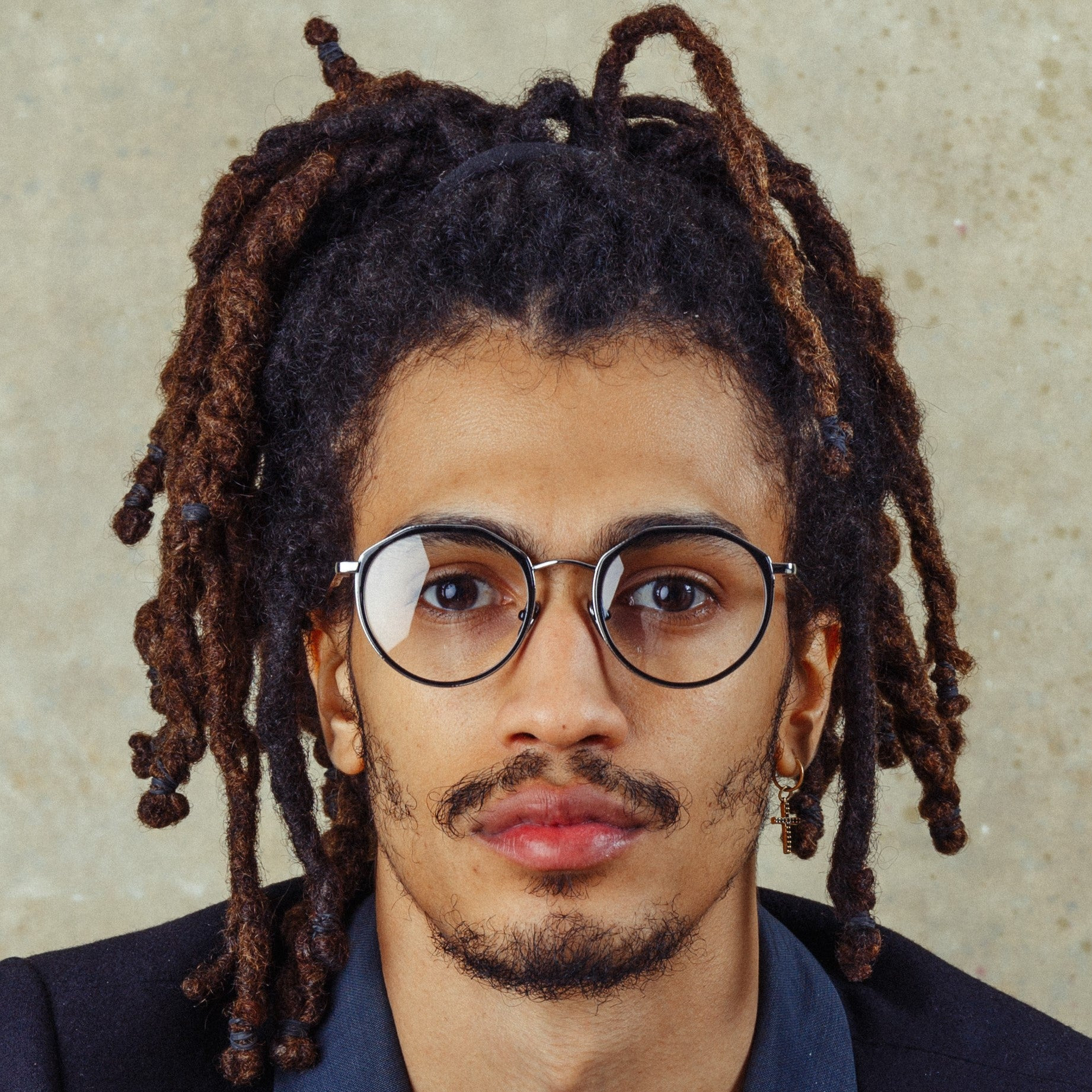 CESAR ANGULAR OPTICAL FRAME IN WHITE GOLD AND BLACK - 5