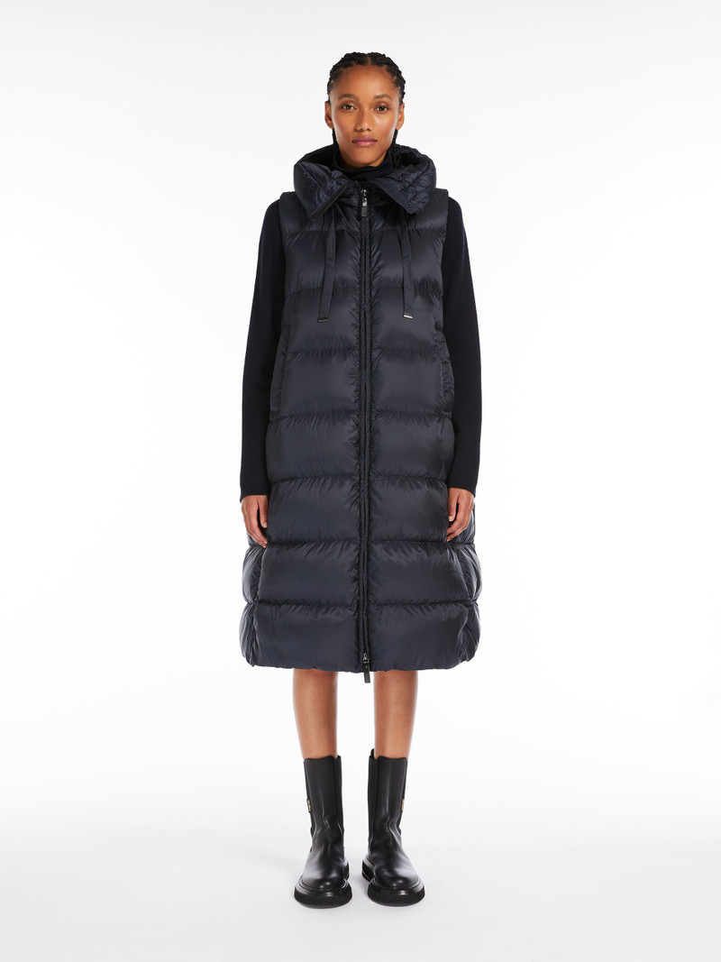 SEIVEST Long gilet in water-repellent canvas 3