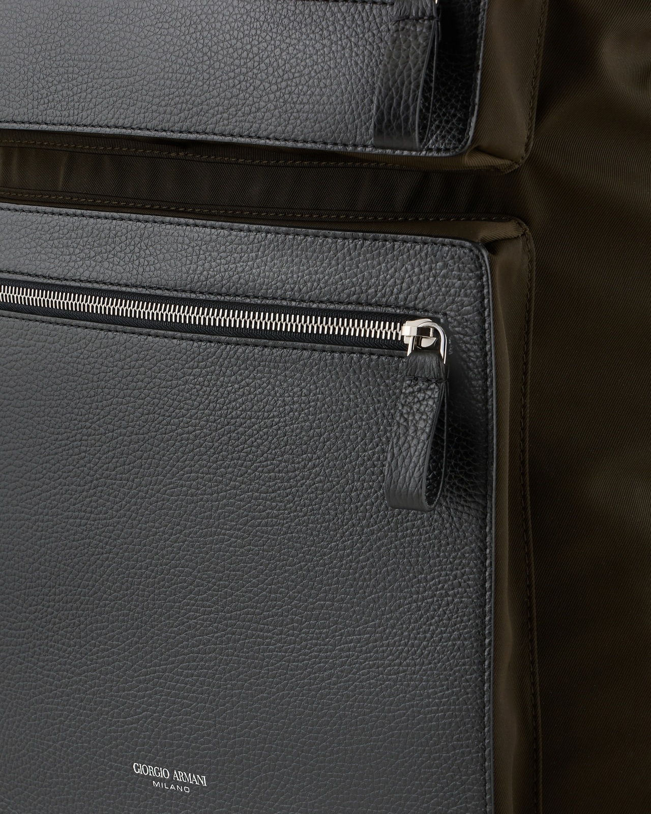 ASV CONVERTIBLE SHOPPER BAG IN NYLON AND PEBBLED LEATHER - 5