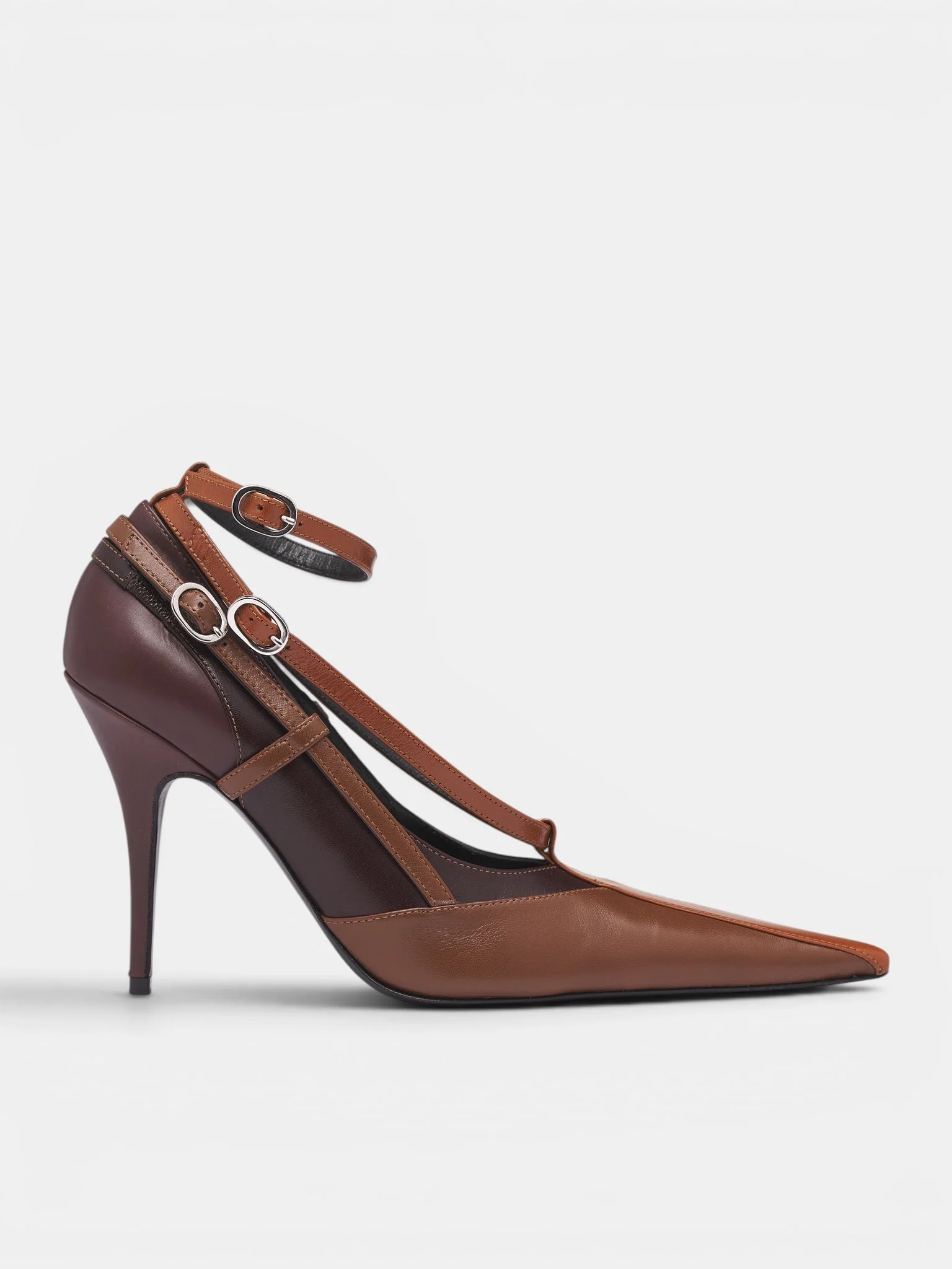 Brown Leather All-In Pump Heels - 1