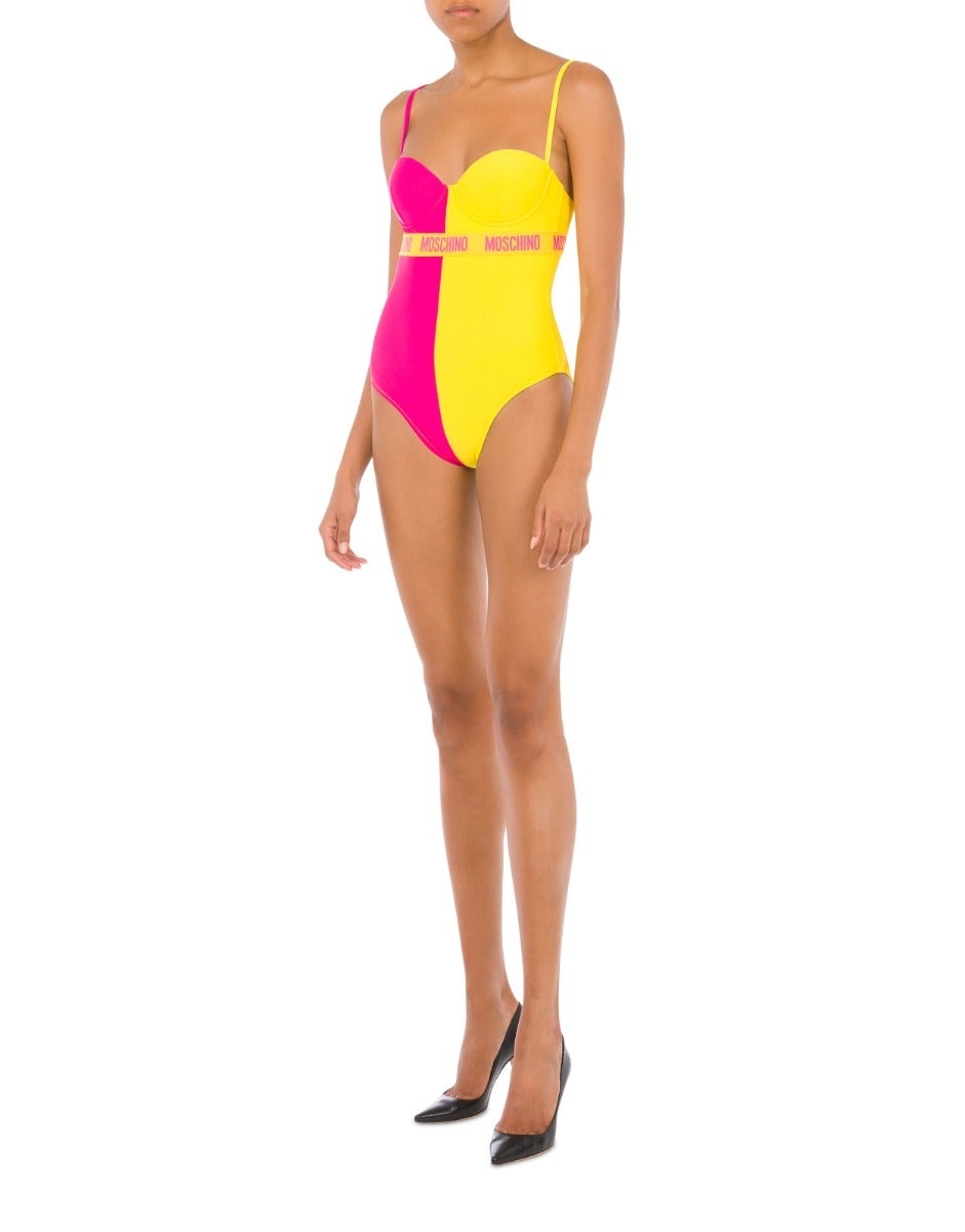 LOGO BAND TWO-TONE SWIMSUIT - 2