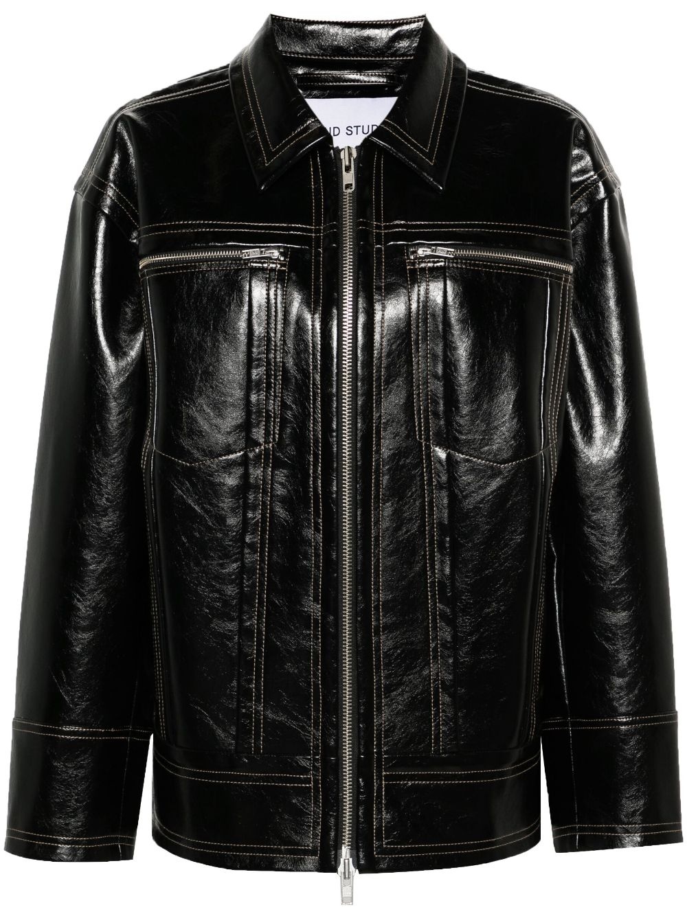 Lavender faux-leather jacket - 1
