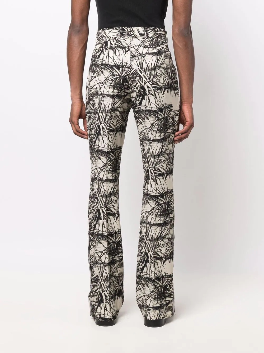 graphic-print flared trousers - 4