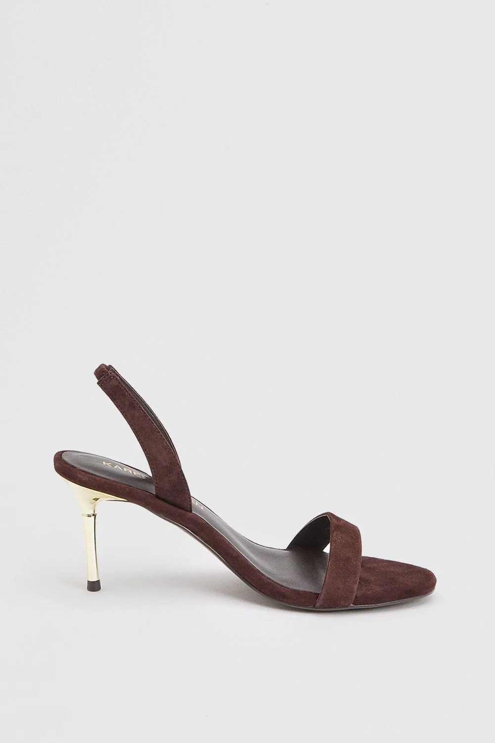 Leather Strappy Metallic Heeled Sandal - 1