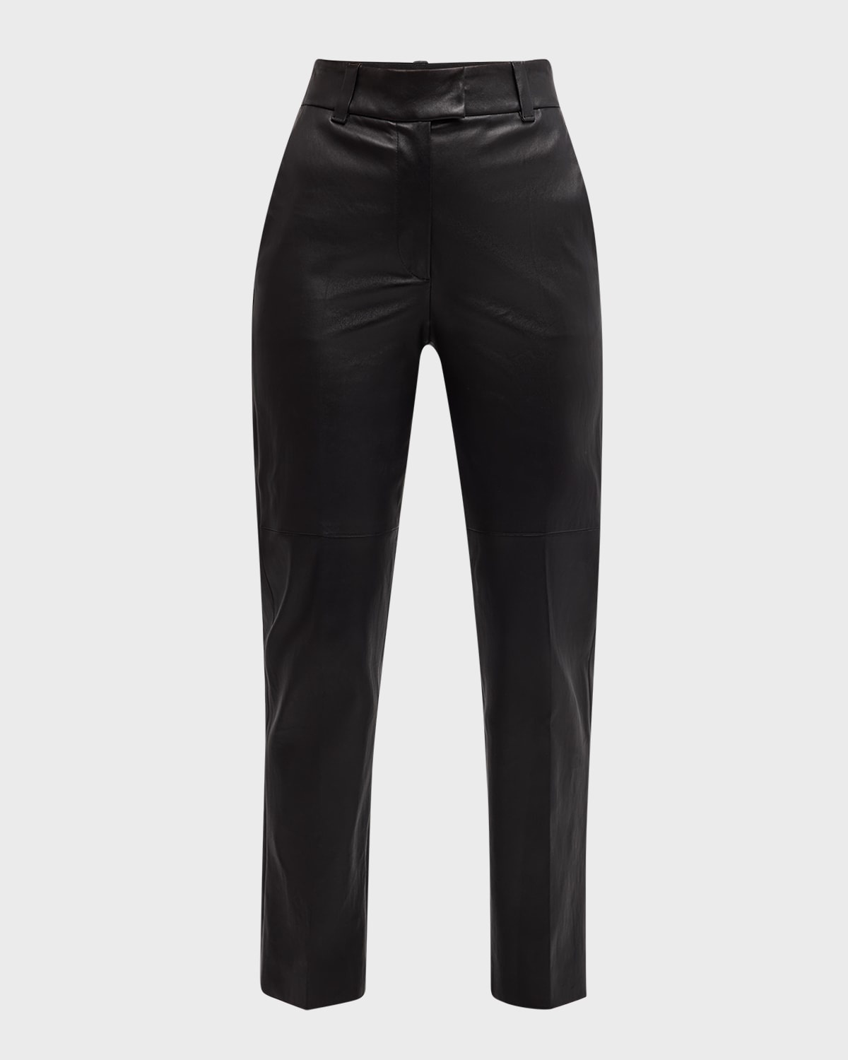 Nappa Leather Straight-Leg Trousers - 1