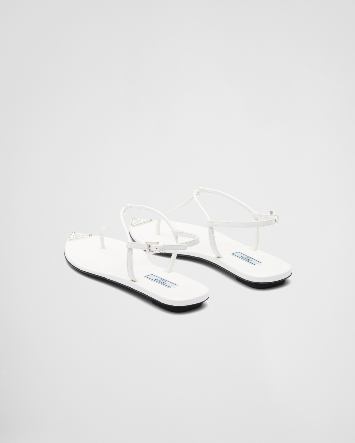 Brushed leather thong sandals - 5