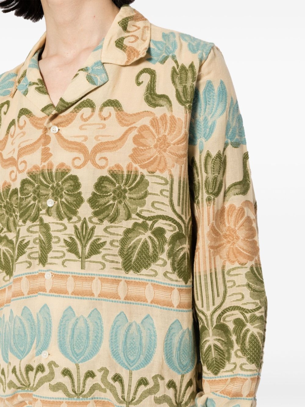 patterned-jacquard cotton shirt - 5