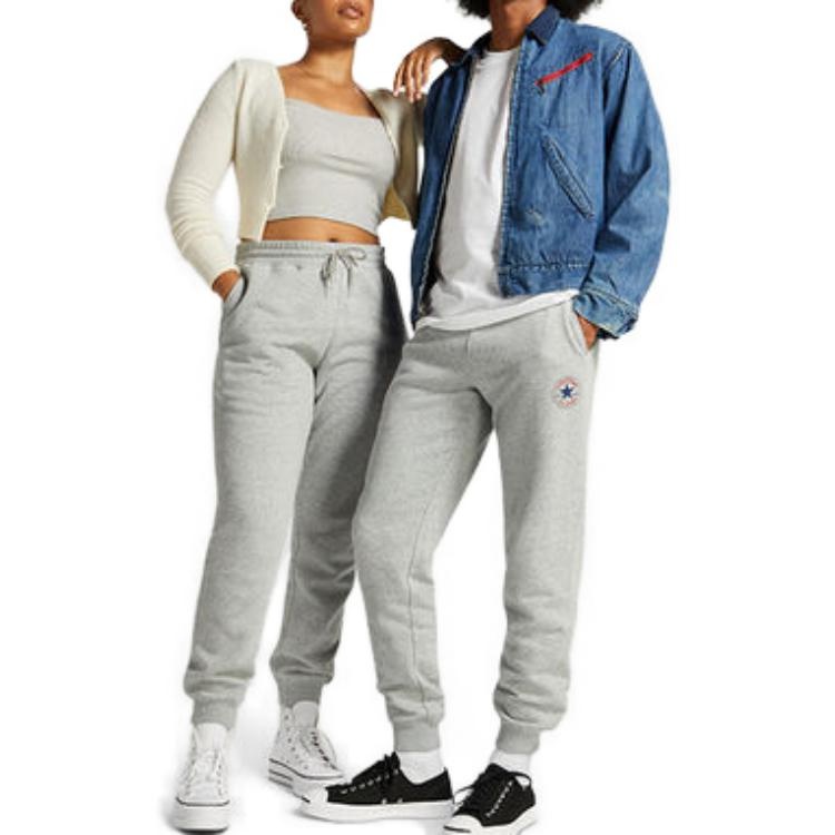 Converse Go-To All Star Patch Standard-Fit Fleece Sweatpants 'Grey' 10025420-A03 - 3