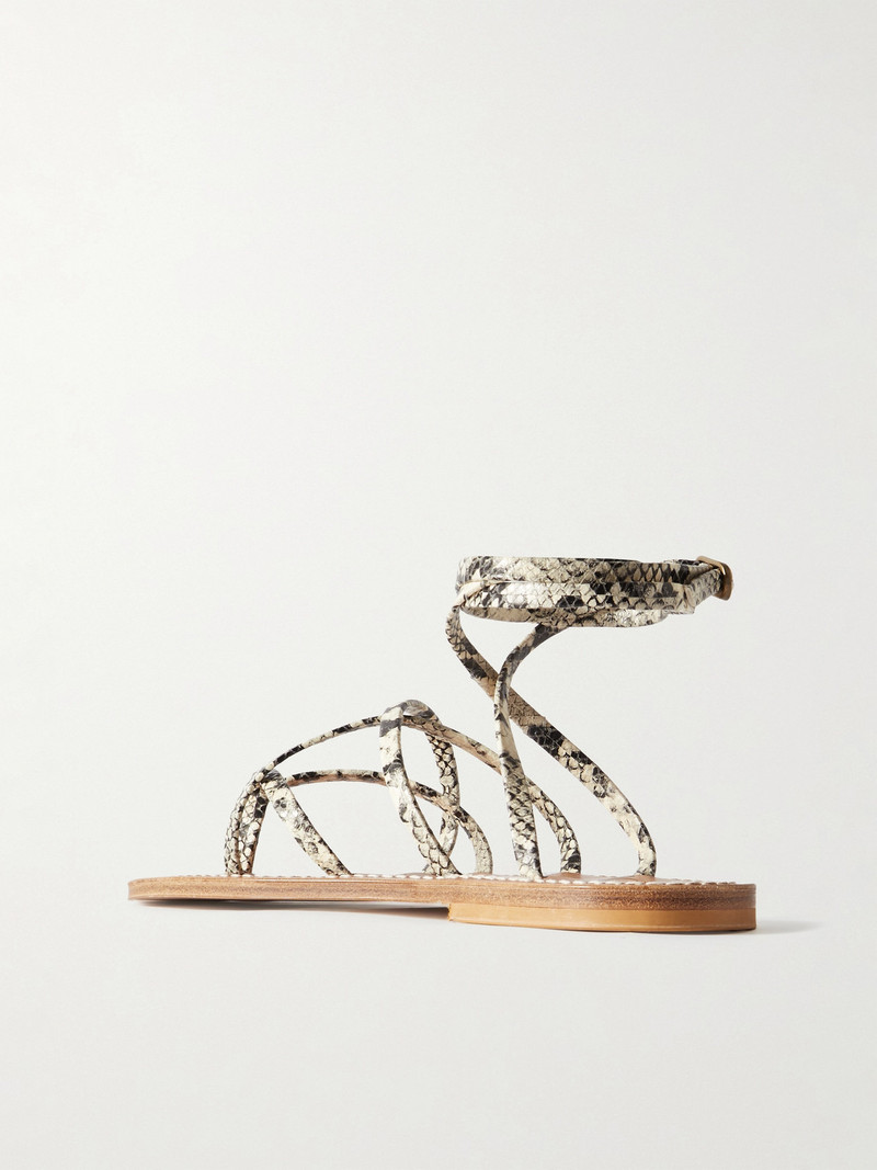 Zenobie Snake-effect Leather Sandals 3