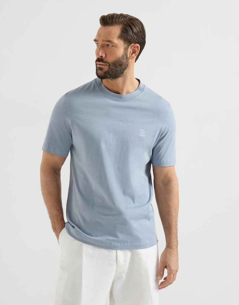 Cotton jersey crew neck T-shirt with logo 2