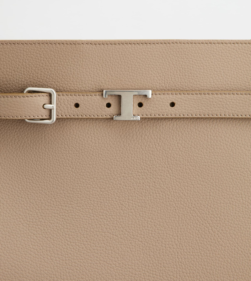 HOBO BAG IN LEATHER MEDIUM - BEIGE 5