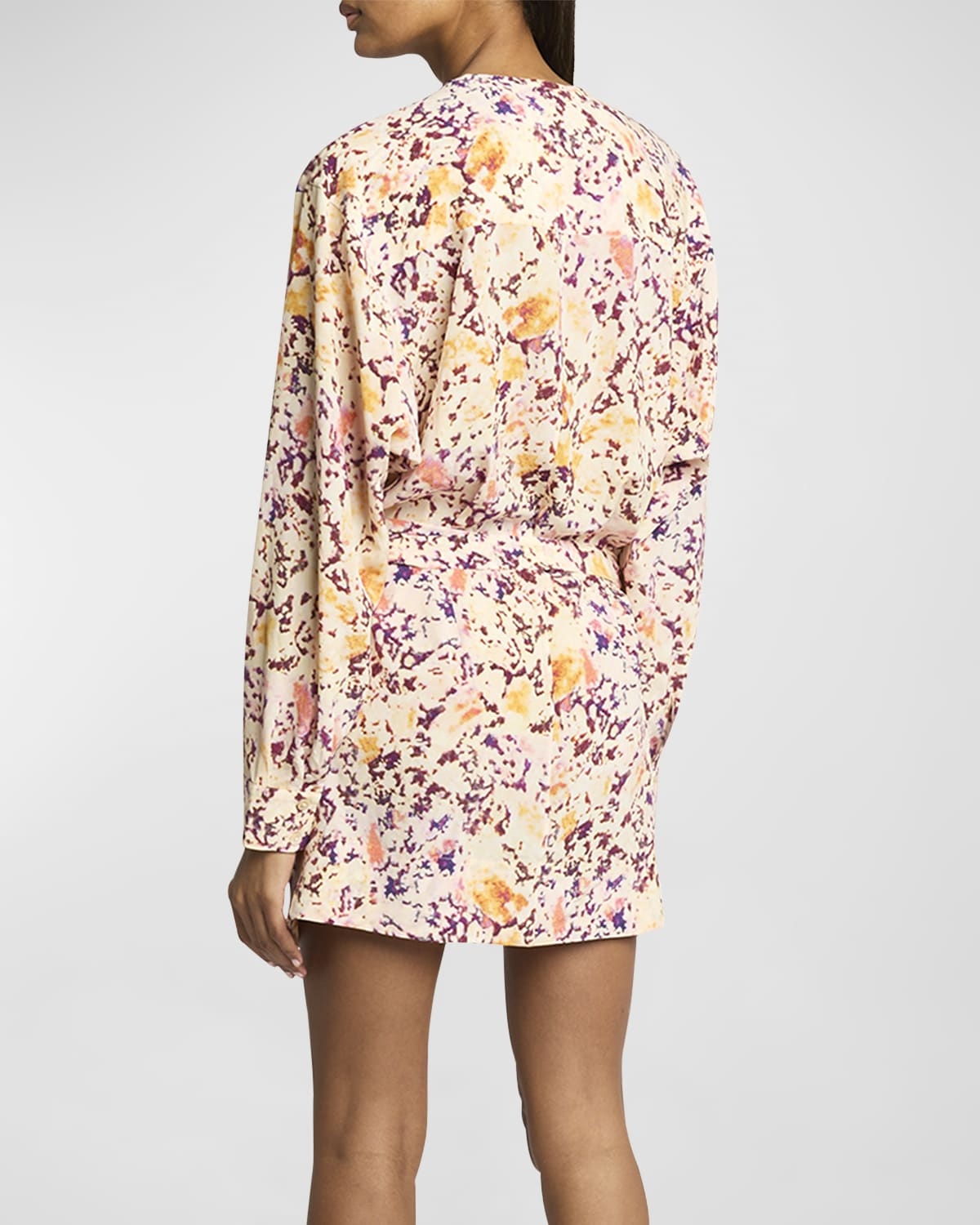 Habla Floral Print Silk Wrap Dress - 4