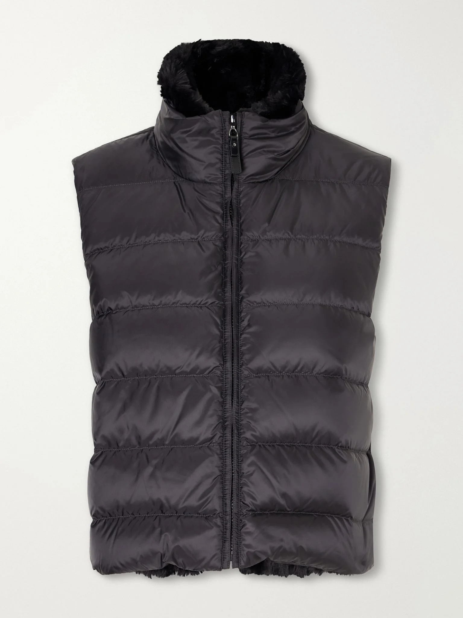 Canditi reversible quilted shell and plush down gilet Black - 1