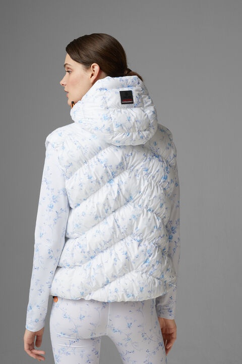 Naima Quilted waistcoat in White/Blue - 3