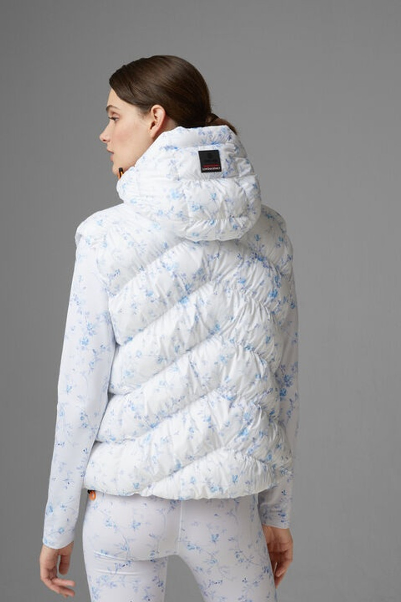 Naima Quilted waistcoat in White/Blue 3