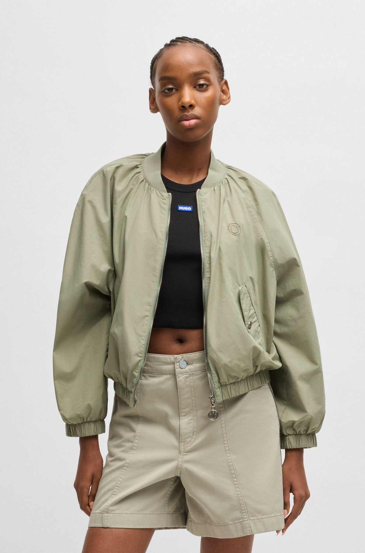 BOMBER JACKET IN PAPER-TOUCH COTTON - 2