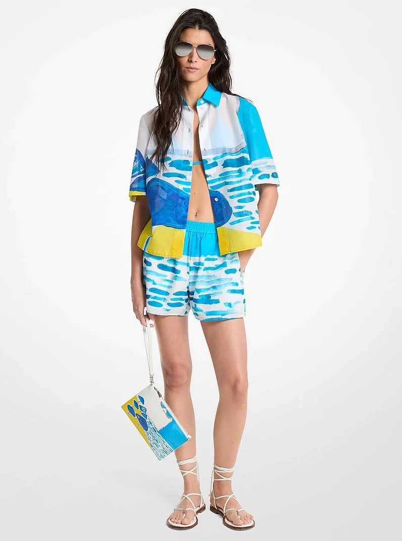 Michael Kors X Christina Zimpel Cotton Lawn Shorts - 1