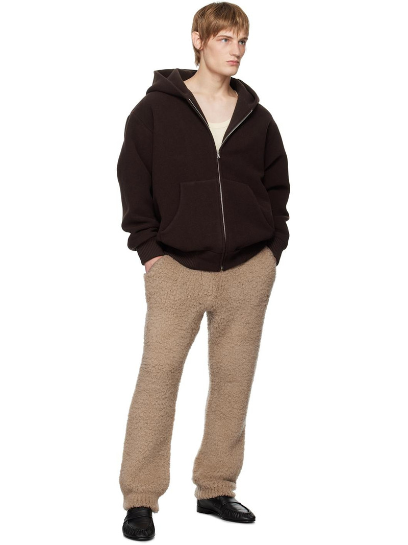 AURALEE Beige Merino Wool Boa Knit Sweatpants outlook