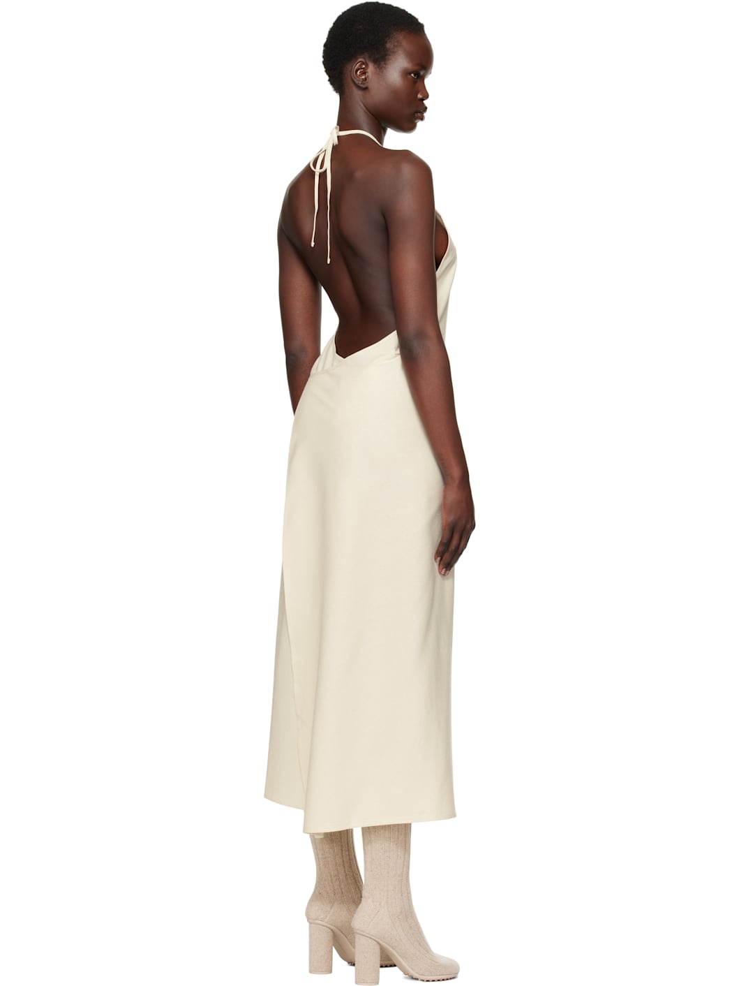 Off-White Apron Maxi Dress - 3