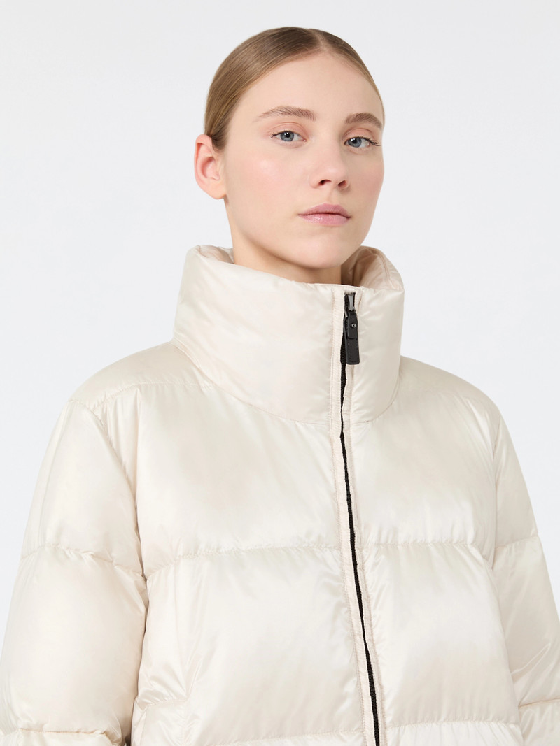MARTE Roomy midi puffer in water-repellent quilted fabric - VANILLA 5