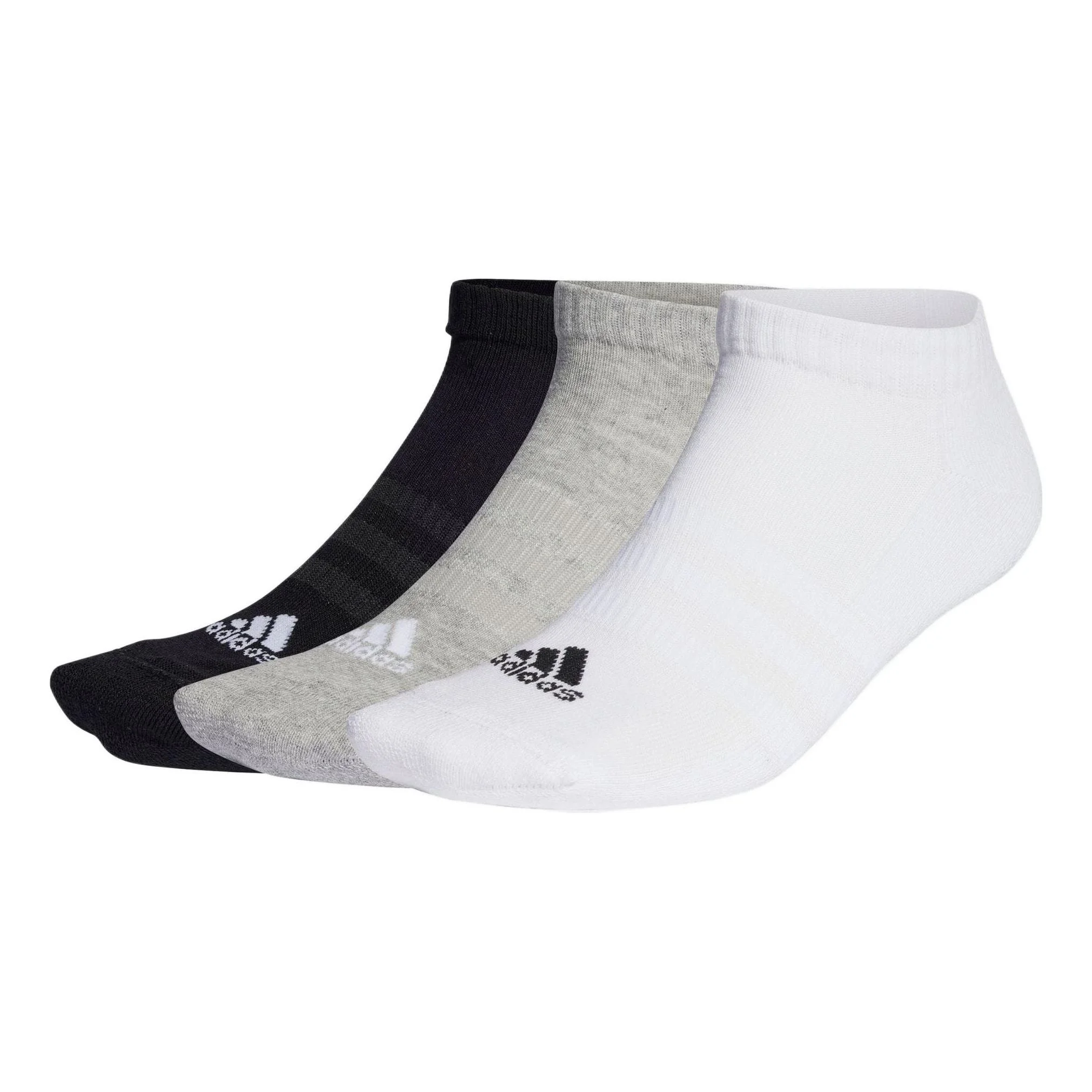 adidas Men Sports-wear Low 3 Pairs Socks 'White Black Grey' IC1333 - 1