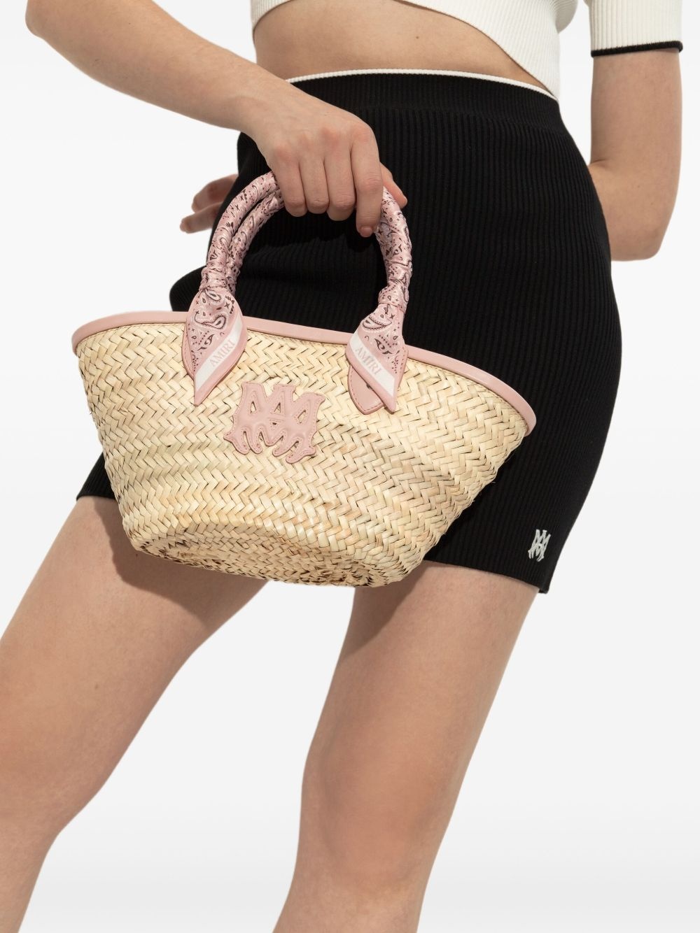 woven-raffia tote bag - 2