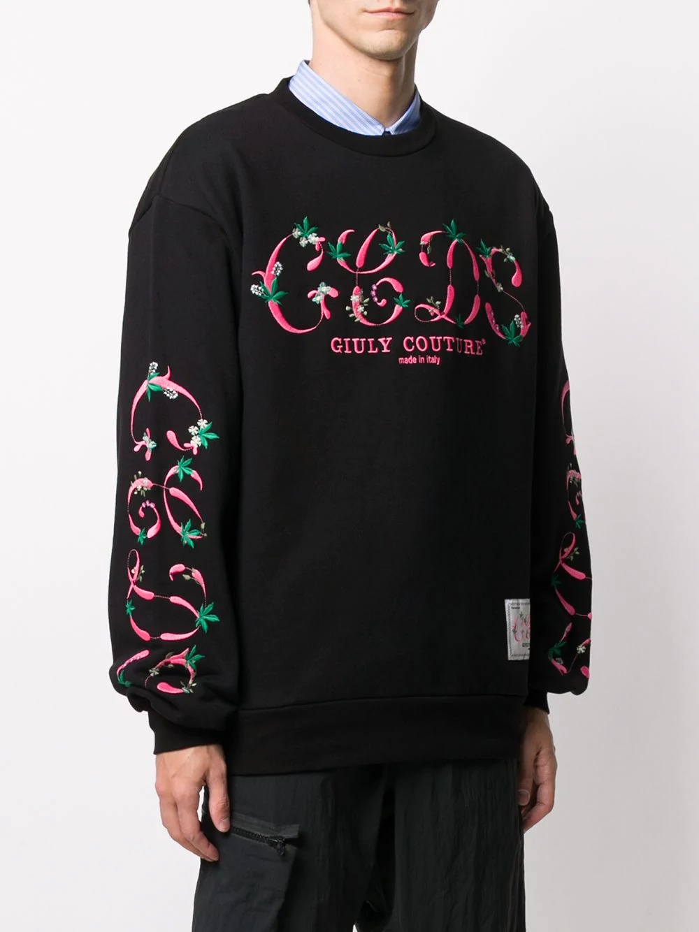 embroidered logo floral sweatshirt - 3