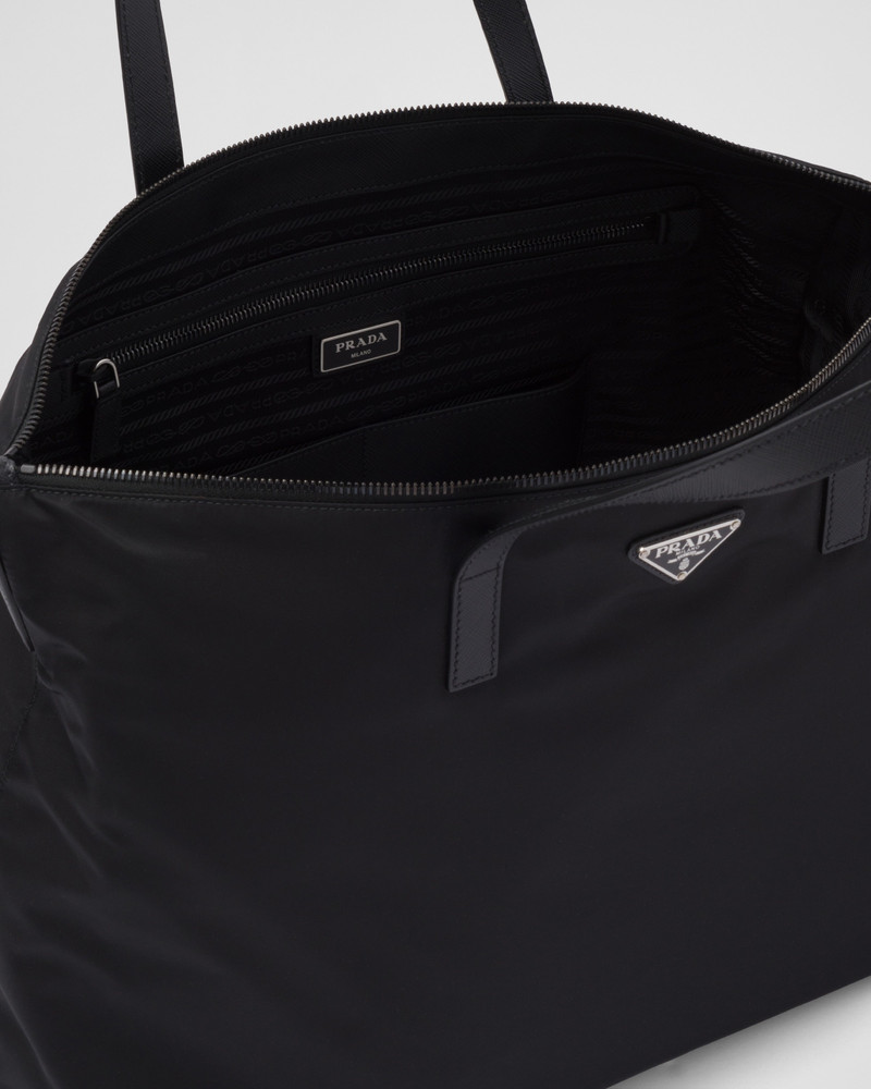 Re-Nylon and Saffiano leather tote bag 5
