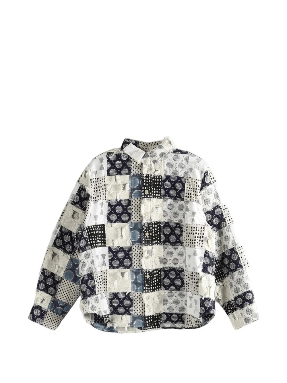 patchwork fringed shirt - 1