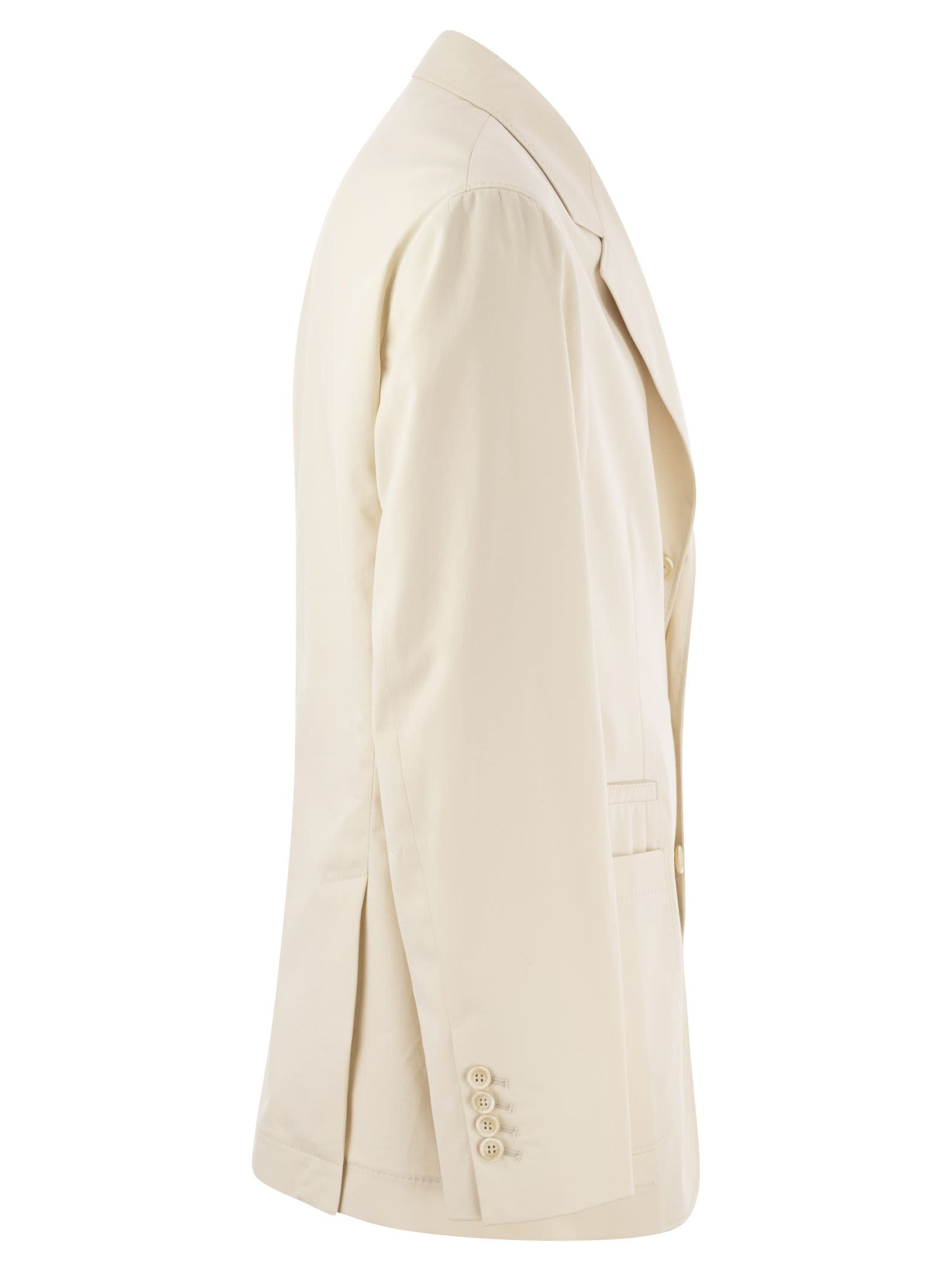 Brunello Cucinelli Men Cotton And Cashmere Deconstructed Jacket With Patch Pockets - 3